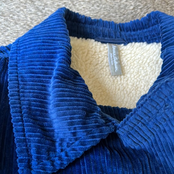 EUC Hanna Andersson Royal Corduroy Sherpa Lined Button Down Jacket - Picture 5 of 9